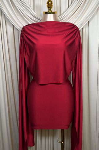 Red Draped Dress
