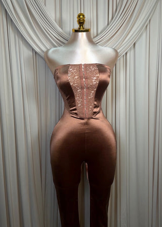 Brown Lace Jumpsuit