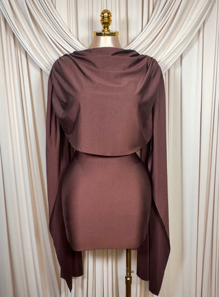 Brown Draped Dress