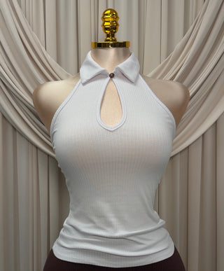White Halter Top