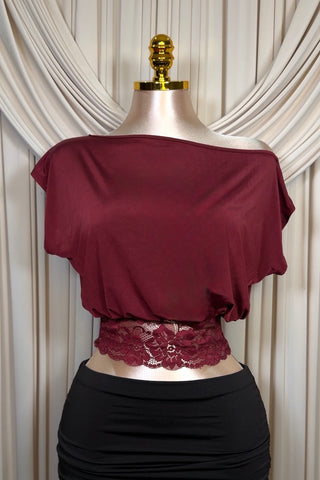 Burgundy Lace Top