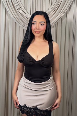 Black Twisted Crop Top