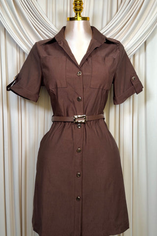 Brown Button Dress