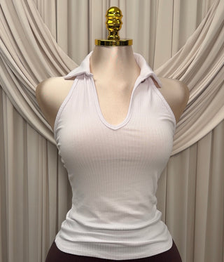 White Halter Top