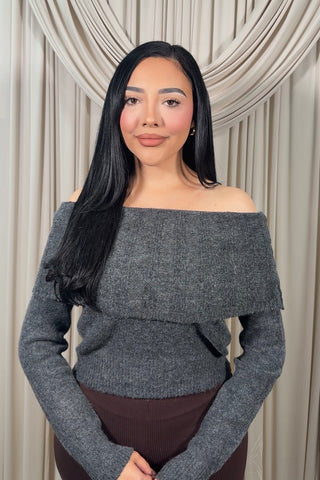 Charcoal Gray Knitted Top